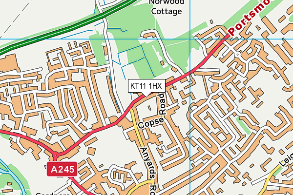 KT11 1HX map - OS VectorMap District (Ordnance Survey)