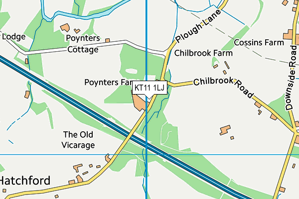 KT11 1LJ map - OS VectorMap District (Ordnance Survey)