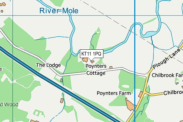 KT11 1PQ map - OS VectorMap District (Ordnance Survey)