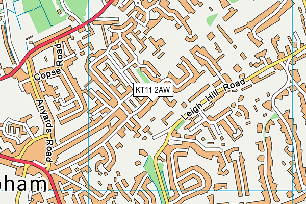 KT11 2AW map - OS VectorMap District (Ordnance Survey)