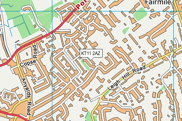 KT11 2AZ map - OS VectorMap District (Ordnance Survey)