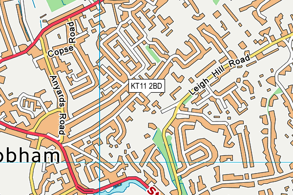 KT11 2BD map - OS VectorMap District (Ordnance Survey)