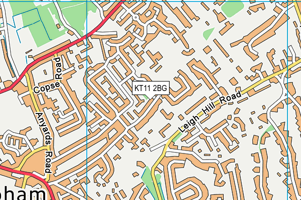 KT11 2BG map - OS VectorMap District (Ordnance Survey)