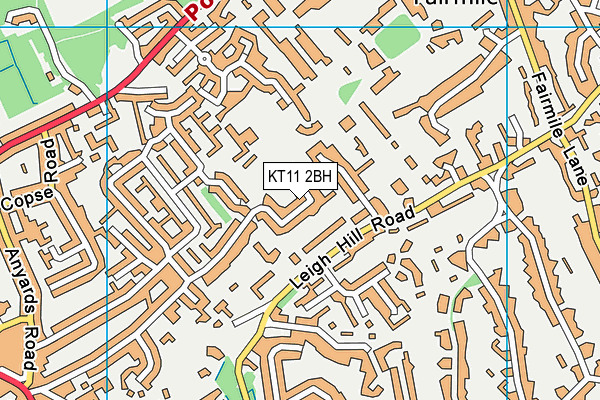 KT11 2BH map - OS VectorMap District (Ordnance Survey)