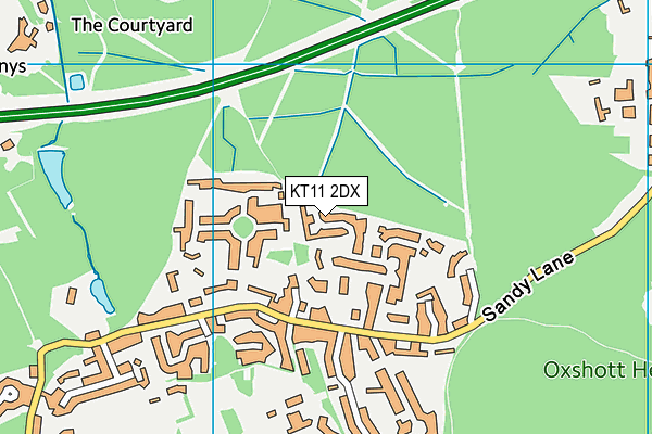 KT11 2DX map - OS VectorMap District (Ordnance Survey)