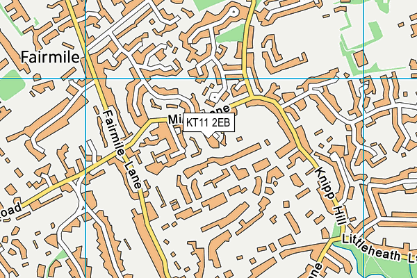 KT11 2EB map - OS VectorMap District (Ordnance Survey)