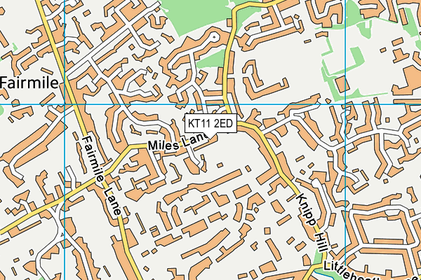 KT11 2ED map - OS VectorMap District (Ordnance Survey)