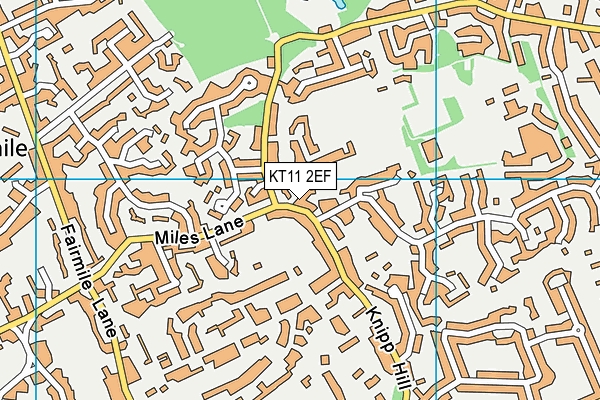 KT11 2EF map - OS VectorMap District (Ordnance Survey)