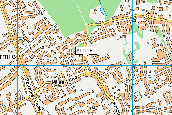 KT11 2EG map - OS VectorMap District (Ordnance Survey)
