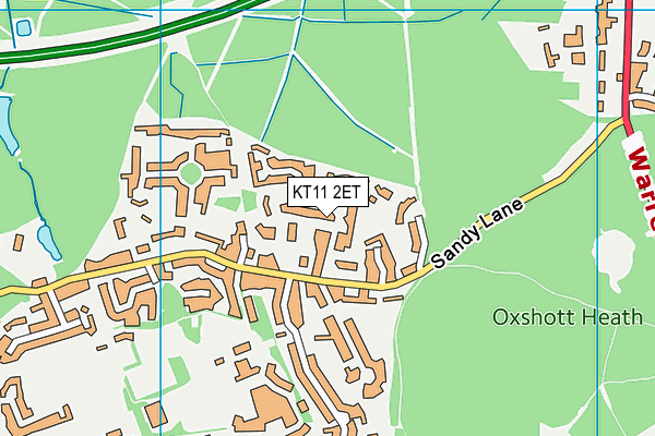 KT11 2ET map - OS VectorMap District (Ordnance Survey)