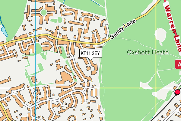 KT11 2EY map - OS VectorMap District (Ordnance Survey)