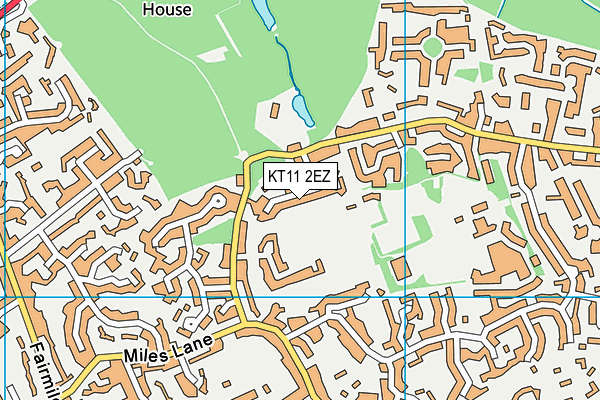 KT11 2EZ map - OS VectorMap District (Ordnance Survey)