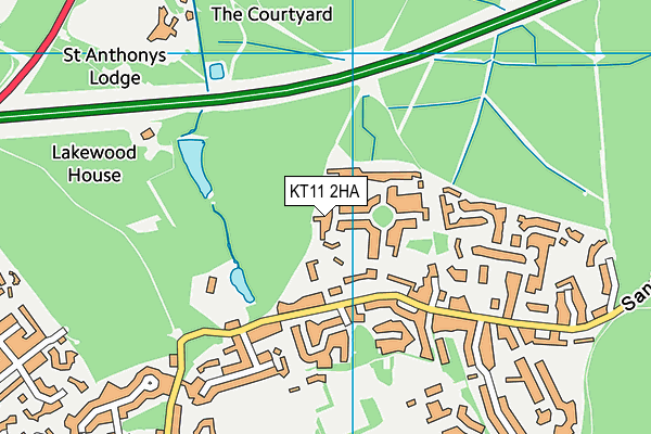 KT11 2HA map - OS VectorMap District (Ordnance Survey)