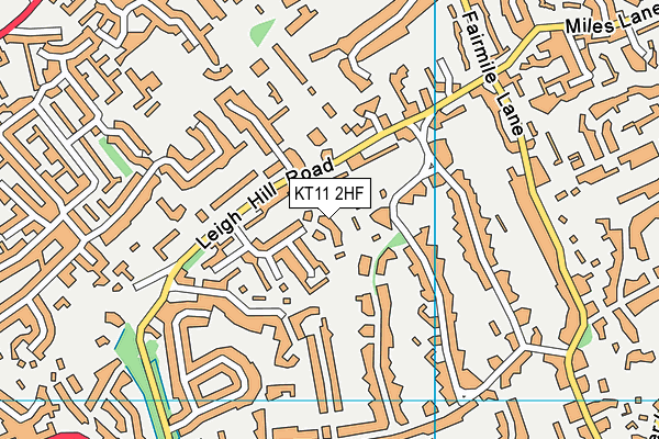 KT11 2HF map - OS VectorMap District (Ordnance Survey)
