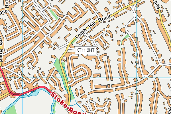 KT11 2HT map - OS VectorMap District (Ordnance Survey)