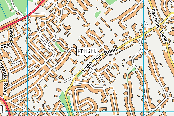 KT11 2HU map - OS VectorMap District (Ordnance Survey)