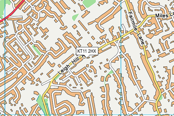KT11 2HX map - OS VectorMap District (Ordnance Survey)