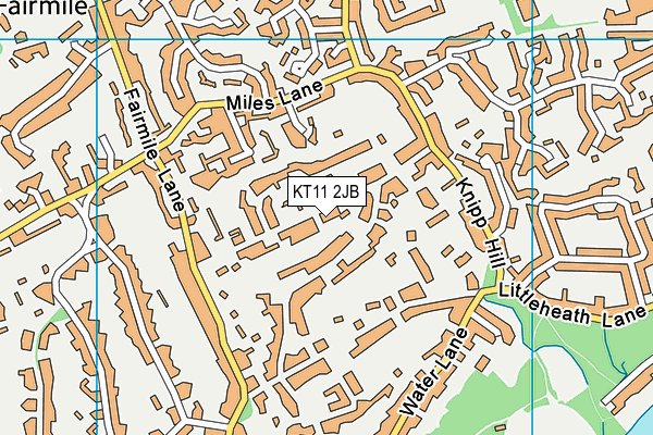 KT11 2JB map - OS VectorMap District (Ordnance Survey)