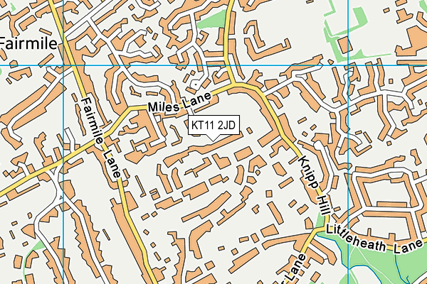 KT11 2JD map - OS VectorMap District (Ordnance Survey)