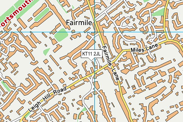 KT11 2JL map - OS VectorMap District (Ordnance Survey)