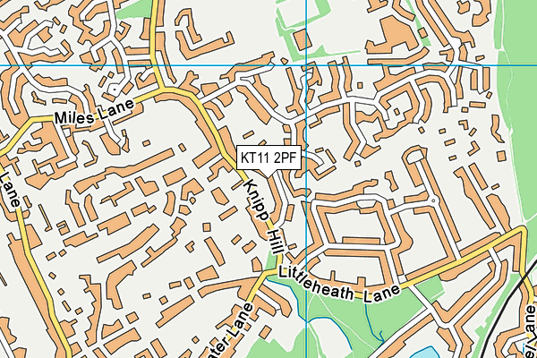 KT11 2PF map - OS VectorMap District (Ordnance Survey)