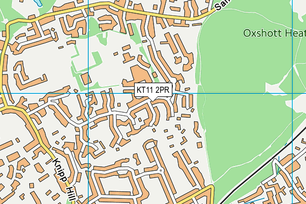 KT11 2PR map - OS VectorMap District (Ordnance Survey)