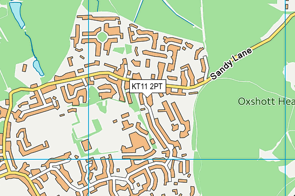 KT11 2PT map - OS VectorMap District (Ordnance Survey)