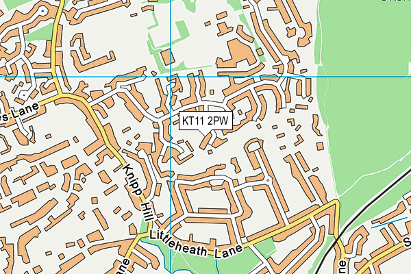 KT11 2PW map - OS VectorMap District (Ordnance Survey)