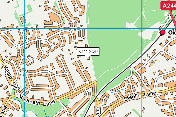 KT11 2QD map - OS VectorMap District (Ordnance Survey)