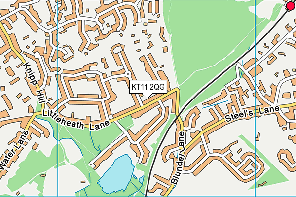 KT11 2QG map - OS VectorMap District (Ordnance Survey)