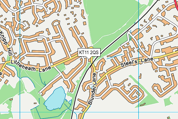 KT11 2QS map - OS VectorMap District (Ordnance Survey)
