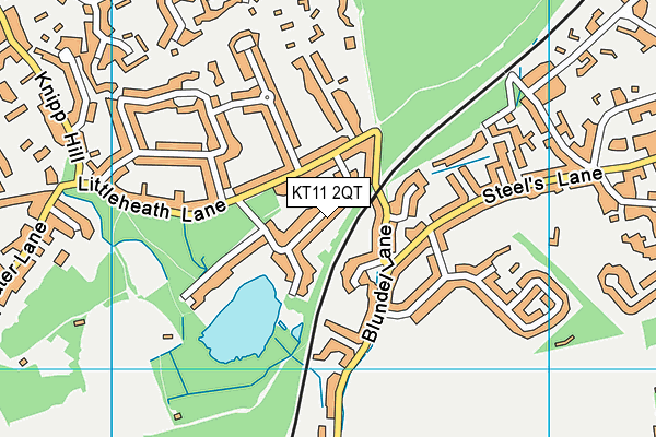 KT11 2QT map - OS VectorMap District (Ordnance Survey)