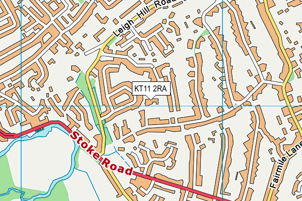 KT11 2RA map - OS VectorMap District (Ordnance Survey)