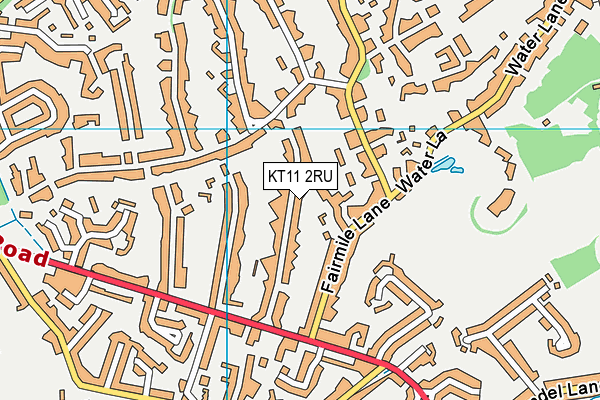 KT11 2RU map - OS VectorMap District (Ordnance Survey)