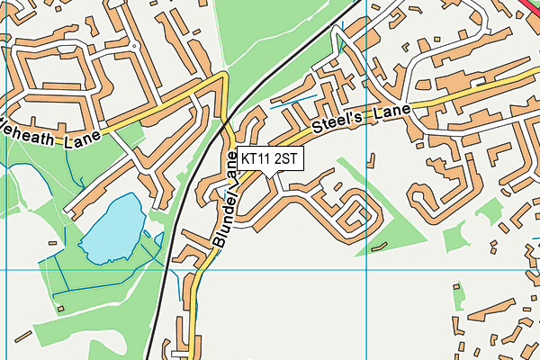 KT11 2ST map - OS VectorMap District (Ordnance Survey)