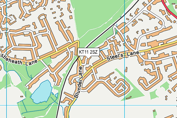KT11 2SZ map - OS VectorMap District (Ordnance Survey)