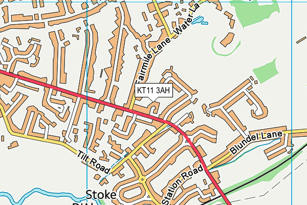 KT11 3AH map - OS VectorMap District (Ordnance Survey)