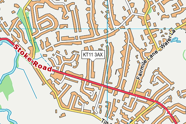 KT11 3AX map - OS VectorMap District (Ordnance Survey)