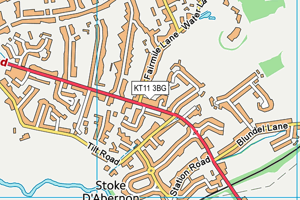 KT11 3BG map - OS VectorMap District (Ordnance Survey)