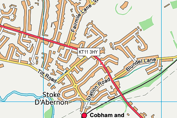 KT11 3HY map - OS VectorMap District (Ordnance Survey)