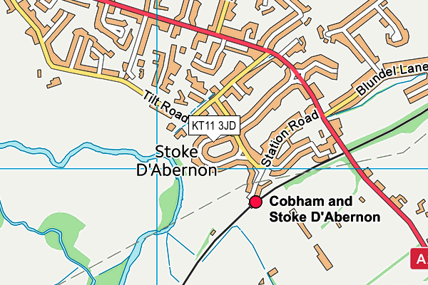 KT11 3JD map - OS VectorMap District (Ordnance Survey)