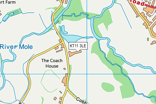 KT11 3LE map - OS VectorMap District (Ordnance Survey)