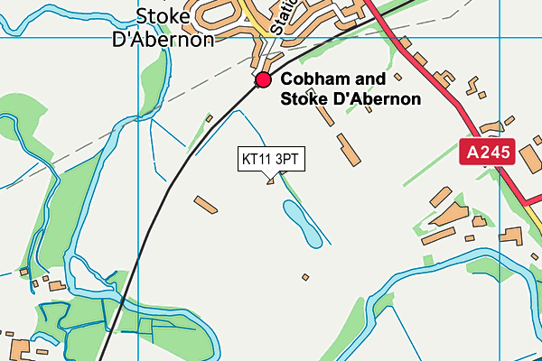 Chelsea Fc (Cobham Training Centre) map (KT11 3PT) - OS VectorMap District (Ordnance Survey)
