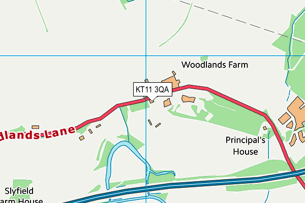 KT11 3QA map - OS VectorMap District (Ordnance Survey)