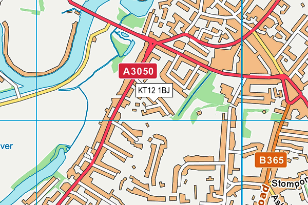 KT12 1BJ map - OS VectorMap District (Ordnance Survey)