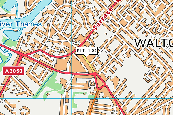 KT12 1DG map - OS VectorMap District (Ordnance Survey)