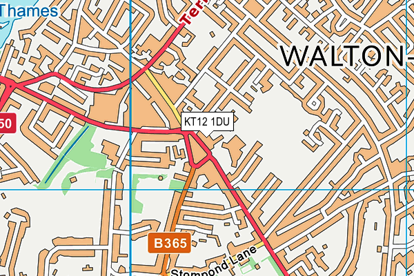 KT12 1DU map - OS VectorMap District (Ordnance Survey)