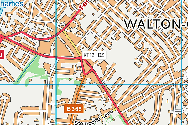 KT12 1DZ map - OS VectorMap District (Ordnance Survey)