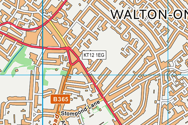 KT12 1EG map - OS VectorMap District (Ordnance Survey)