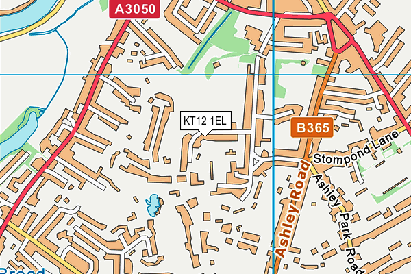 KT12 1EL map - OS VectorMap District (Ordnance Survey)
